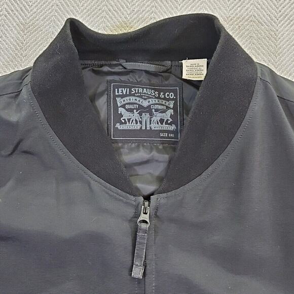Levi's Men's Size XXXL (3XL) Lightweight Lined Bomber Jacket Black Rain Jacket - Picture 10 of 16